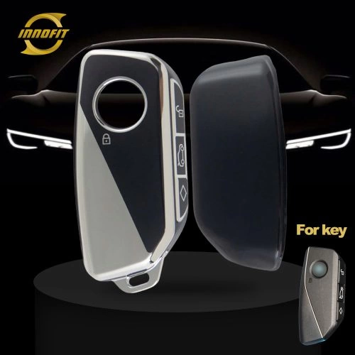 BMA1T1-Black-Silver Plating- Car Key Cover For BMW