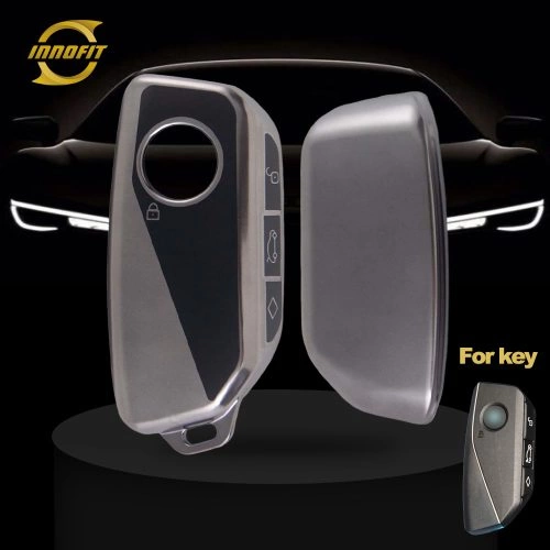 BMA1T1-Black-Metal Gray Plating- Car Key Cover For BMW