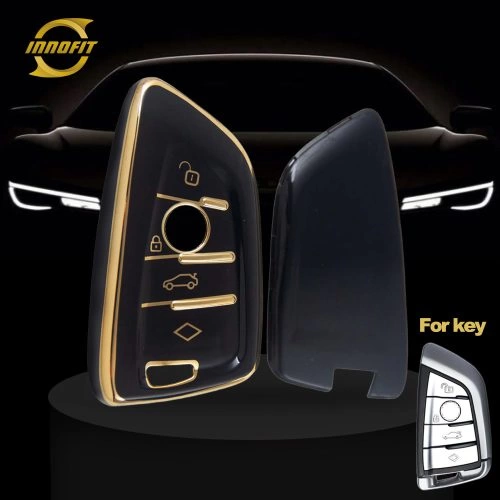 BMB1T1-Black-Gold Plating- Car Key Cover For BMW