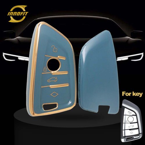 BMB1T1-Granny Grey-Gold Plating- Car Key Cover For BMW