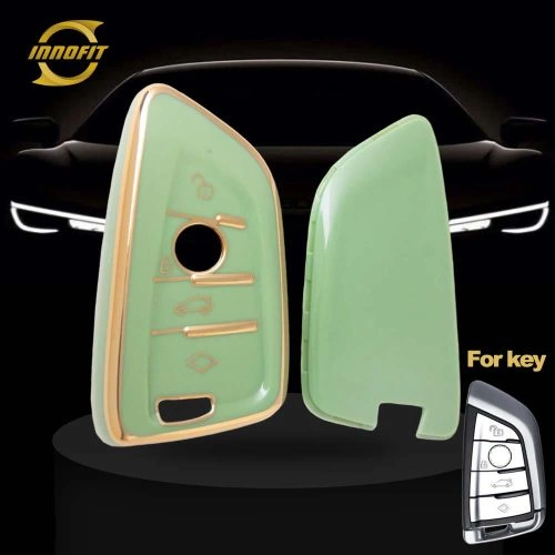 BMB1T1-Green-Gold Plating- Car Key Cover For BMW
