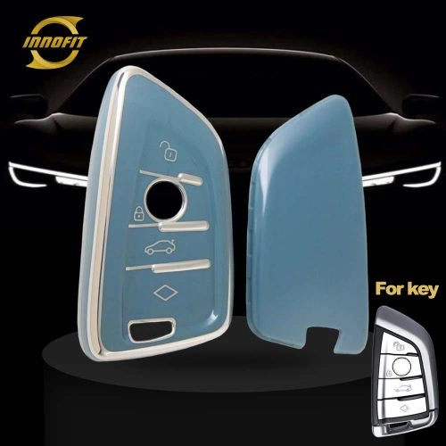 BMB1T1-Granny Grey-Silver Plating- Car Key Cover For BMW