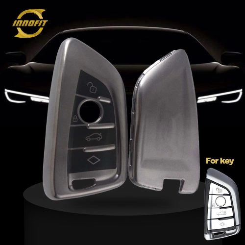 BMB1T1-Black-Metal Gray Plating- Car Key Cover For BMW