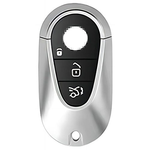 MEA1T1-Black-Metal Gray Plating- Car Key Cover For Mercedes-Benz