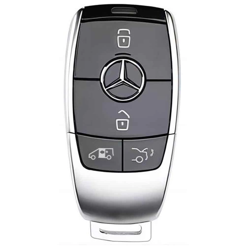 MEB3T1-White-Silver Plating- Car Key Cover For Mercedes-Benz