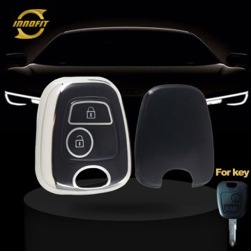 PUF2T1-Black-Silver Plating- Car Key Cover For Peugeot Citroen