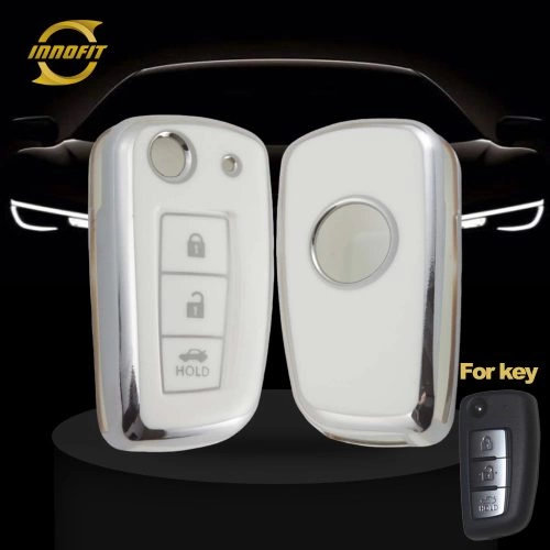 NIC1T1-White-Silver Plating- Car Key Cover For Nissan
