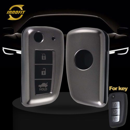 NIC1T1-Black-Metal Gray Plating- Car Key Cover For Nissan