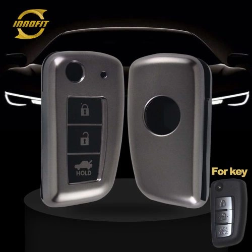 NIC1T1-Black-Metal Gray Plating- Car Key Cover For Nissan