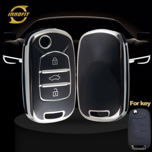 WUA1T1-블랙-실버 도금-우링 BAOJUN 쉐보레 용 자동차 키 커버