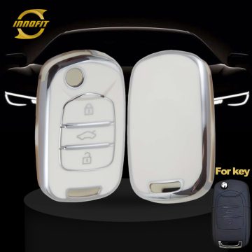 WUA1T1-White-Silver Plating- Car Key Cover For Wuling BAOJUN Chevrolet