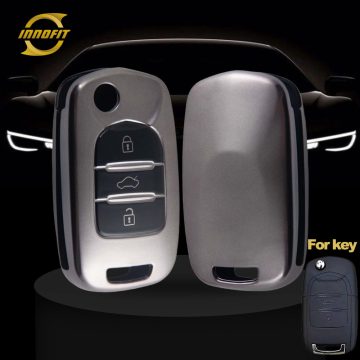 WUA1T1-Black-Metal Gray Plating- Car Key Cover For Wuling BAOJUN Chevrolet