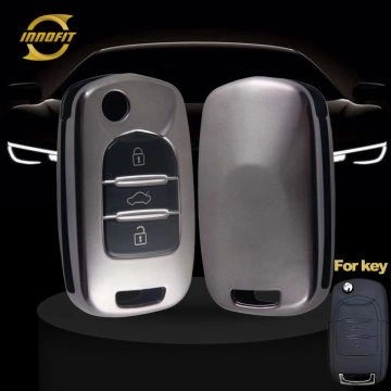WUA1T1-Black-Metal Gray Plating- Car Key Cover For Wuling BAOJUN Chevrolet