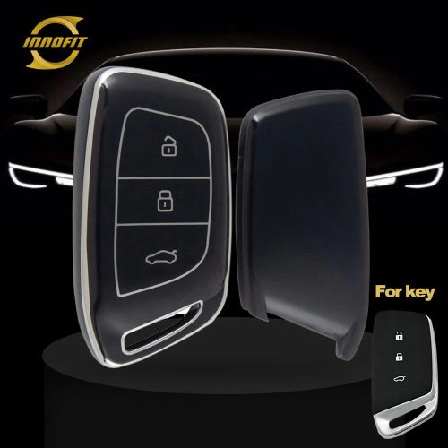 BAC1T1-Black-Silver Plating- Car Key Cover For BAOJUN