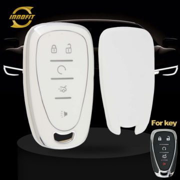 CEA3T1-White-Silver Plating- Car Key Cover For Chevrolet Holden