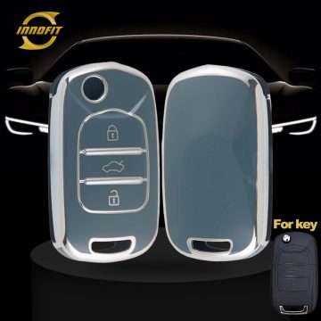 WUA1T1-Granny Grey-Silver Plating- Car Key Cover For Wuling BAOJUN Chevrolet