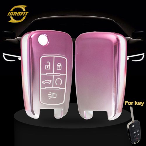 CED5T1-Gradient Pink- Car Key Cover For Chevrolet Opel GMC Holden