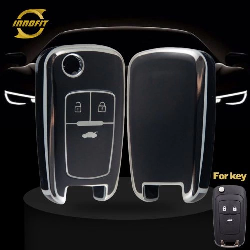 CED1T1-Black-Silver Plating- Car Key Cover For Chevrolet Opel GMC Holden