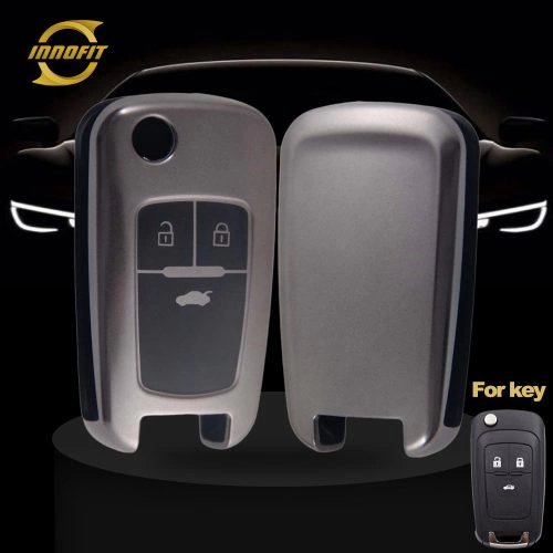 CED1T1- 블랙-메탈 그레이 도금- 쉐보레 오펠 GMC 홀덴용 자동차 키 커버