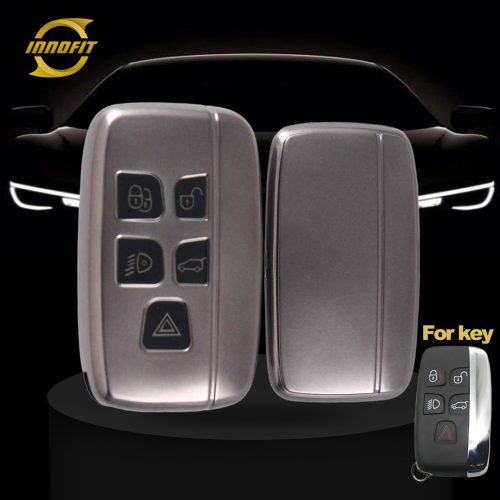 LAA1T1-Black-Metal Gray Plating- Car Key Cover For Landrover Jaguar