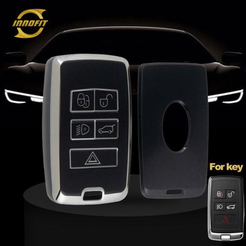 LAB1T1-Black-Silver Plating- Car Key Cover For Landrover Jaguar