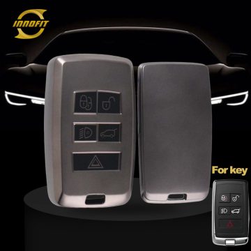 LAB1T1-Black-Metal Gray Plating- Car Key Cover For Landrover Jaguar