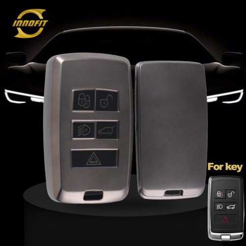 LAB1T1-Black-Metal Gray Plating- Car Key Cover For Landrover Jaguar