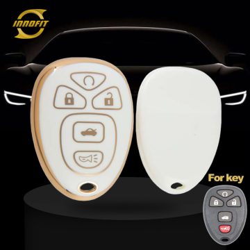 CEP2T1-White-Gold Plating- Car Key Cover For Chevrolet Cadillac GMC