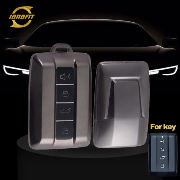 GRD1T1-Siyah-Metal Gri Kaplama- Great Wall Motor için Araba Anahtarı Kapağı