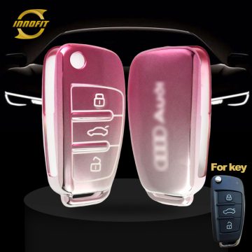 AUD1T1-Gradient Pink- Car Key Cover For Audi Chery