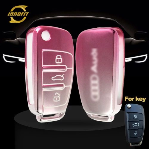 AUD1T1-Rosa radiante- Capa para chave de carro para Audi Chery