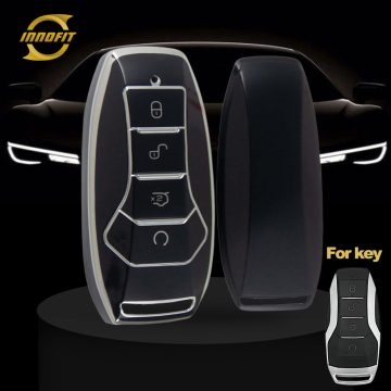BYA1T1-Black-Silver Plating- Car Key Cover For BYD