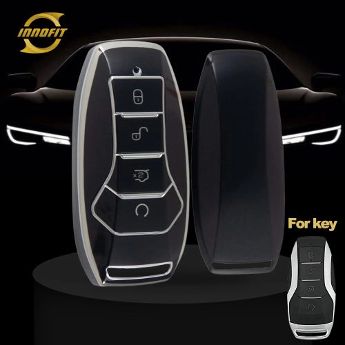 BYA1T1-Black-Silver Plating- Car Key Cover For BYD