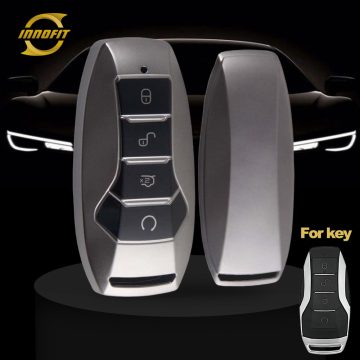 BYA1T1-Black-Metal Gray Plating- Car Key Cover For BYD