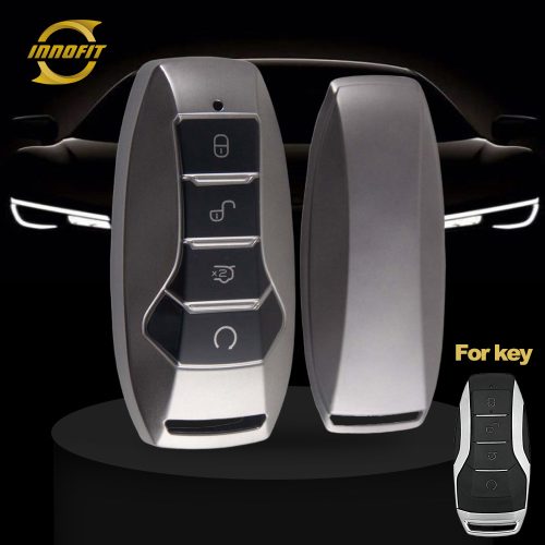 BYA1T1-Black-Metal Gray Plating- Car Key Cover For BYD