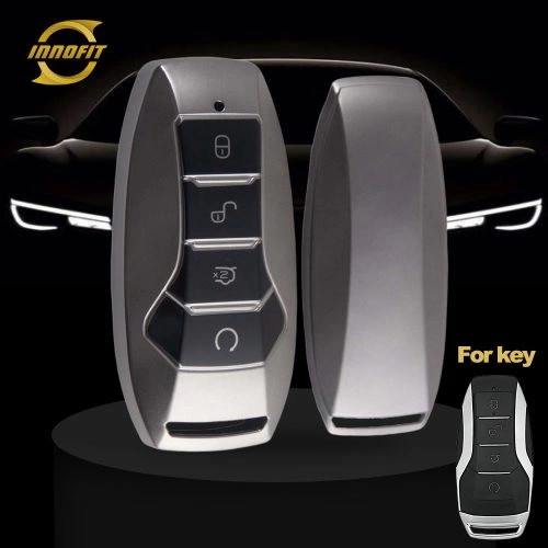 BYA1T1-Black-Metal Gray Plating- Car Key Cover For BYD