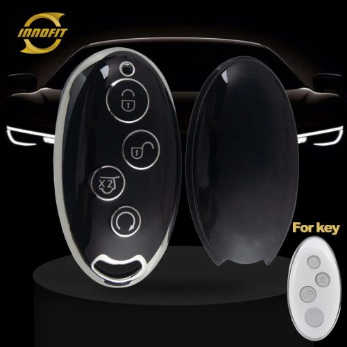 BYB1T1-Black-Silver Plating- Car Key Cover For BYD
