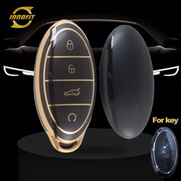 BYG1T1-Black-Gold Plating- Car Key Cover For BYD