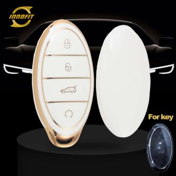 BYG1T1-White-Gold Plating- Car Key Cover For BYD