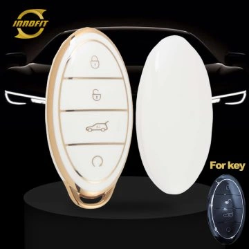 BYG1T1-White-Gold Plating- Car Key Cover For BYD