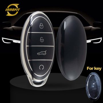 BYG1T1-Black-Silver Plating- Car Key Cover For BYD