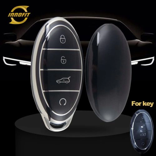 BYG1T1-Schwarz-Silberbeschichtung- Autoschlüsselabdeckung für BYD