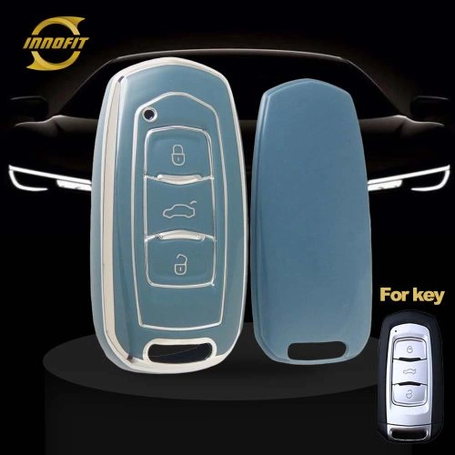 GEA1T1-Granny Grey-Silver Plating- Car Key Cover For Geely Auto