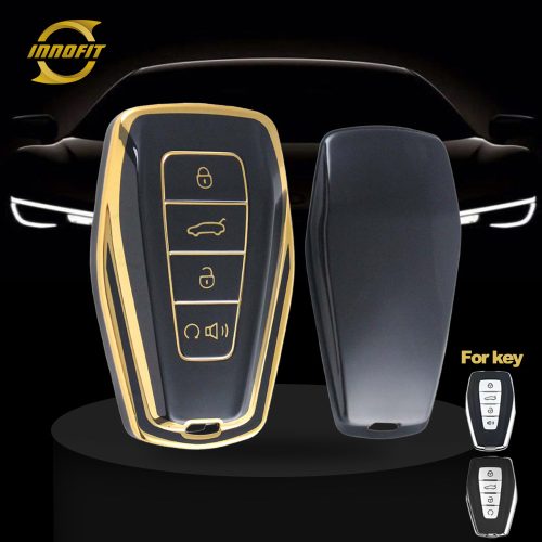 GEB3T1-Black-Gold Plating- Car Key Cover For Geely Auto