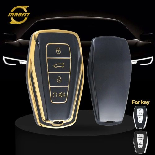 GEB3T1-Black-Gold Plating- Car Key Cover For Geely Auto