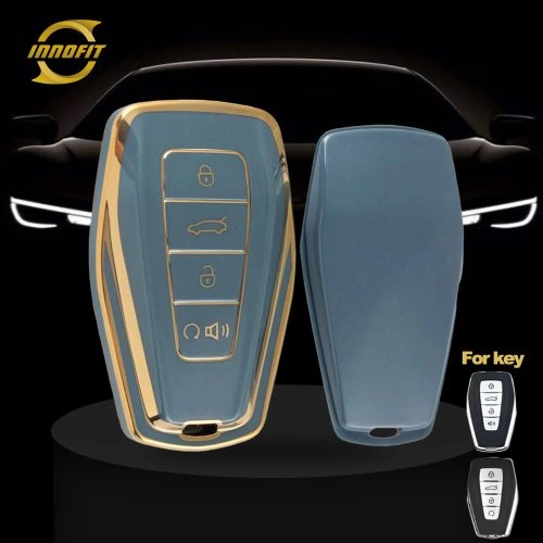 GEB3T1-Granny Grey-Gold Plating- Car Key Cover For Geely Auto