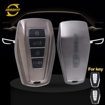 GEB3T1-Black-Metal Gray Plating- Car Key Cover For Geely Auto