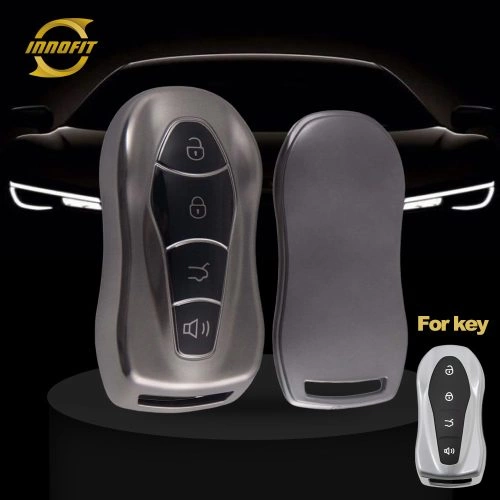 GEC1T1-Black-Metal Gray Plating- Car Key Cover For Geely Auto