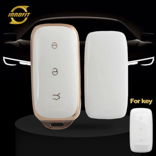 GEE1T1-White-Gold Plating- Car Key Cover For Geely Auto