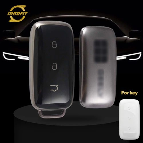 GEE1T1-черный-металл-серый-покрытие-ключ-автомобиля-обложка-для Geely Auto